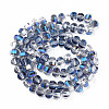 Electroplate Transparent Glass Beads Strands EGLA-N002-30-C07-3