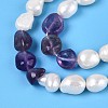 Natural Amethyst Nuggets & Natural Cultured Freshwater Pearl Beads Strands PEAR-N023-01A-07-4