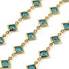 Brass Glass Rhombus Link Chains CHC-R001-05G-05-1