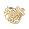 Brass Micro Pave Cubic Zirconia Charms KK-I719-34G-2