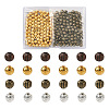 Kissitty 400Pcs 4 Colors Iron Corrugated Beads IFIN-KS0001-03-1