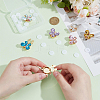 37Pcs Butterfly Alloy Rhinestone Cufflinks and Acrylic Buttons HJEW-PH02308-3