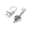 8Pcs 4 Styles Tibetan Style Alloy Skeleton Key Lock Pendants FIND-FS0002-11-2