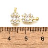 Rectangle Brass Micro Pave Cubic Zirconia Charms KK-S508-50G-3