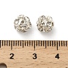 7mm Brass Rhinestone Beads X1-KK-S519-01B-S-3