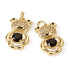 2Pcs Brass Micro Pave Cubic Zirconia Pendants KK-TA0002-81C-1