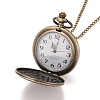 Retro Alloy Flat Round with Triangle Pendant Pocket Watches WACH-I012-07-2