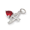 Brass Pave Cubic Zirconia Pendants KK-U062-61P-2
