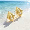 Ocean 304 Stainless Steel Stud Earrings EJEW-E614-01B-G-1