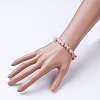 Natural Morganite Beaded Stretch Bracelets BJEW-JB02680-03-3