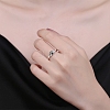 Brass Micro Pave Cubic Zirconia Adjustbale Finger Rings for Women PW-WG17DE1-01-2