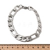 201 Stainless Steel Cuban Link Chains Bracelets for Women Men STAS-T077-19B-01P-5