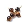 Natural Tiger Eye Pendants PALLOY-JF02886-02-3