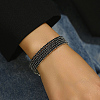 Platinum Brass Multi Layer Wrap Bracelets RM1445-5-2