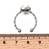 Square 304 Stainless Steel Adjustable Cuff Ring Components STAS-H237-02F-P-2