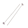 Brass Micro Pave Cubic Zirconia Stud Earring Findings CU-CBA4618-01P-07-2