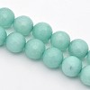 Dyed Faceted Round Natural White Jade Beads Strands G-E302-095-8mm-1-5