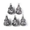Natural Map Stone Pendants G-T144-73C-1