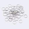 Rhodium Plated 925 Sterling Silver Open Jump Rings STER-F036-02P-0.5x6mm-1