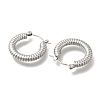 304 Stainless Steel Stripe Ring Hoop Earrings for Women EJEW-S227-71P-2