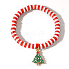 Elegant Christmas Handmade Polymer Clay Heishi Beaded Stretch Bracelets MV9996-25-1