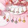 Heart Fairy Acrylic & Alloy Dangle Earrings EJEW-JE05585-2