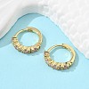 Luxury Pink Cubic Zirconia Huggie Hoop Earrings EJEW-C012-04-5