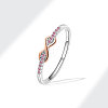 Brass Micro Pave Cubic Zirconia Finger Rings for Women FS-WGAD63B-08-1