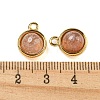 Natural Strawberry Quartz Half Round Charms STAS-L080-009G-05-3