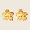 304 Stainless Steel Textured Flower Stud Earrings for Women QT8325-1-1