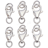 6Pcs 3 Styles 925 Sterling Silver Lobster Claw Clasps STER-ME0001-16-1