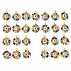 26 Pcs Acrylic Glass Seed Beaded Pendants PALLOY-MZ00303-1