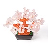 Natural Rose QuartzChips Money Tree Bonsai Display Decorations DJEW-B007-08F-3