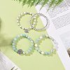 4Pcs 4 Style Natural Amazonite & Howlite & Synthetic Hematite Beaded Stretch Bracelets Set BJEW-JB09086-7