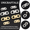 Unicraftale 4Pcs 4 Styles 304 Stainless Steel Fold Over Clasps STAS-UN0055-30-5