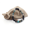 Natural Ocean Jasper and Natural Black Agate(Dyed) Beads Stretch Bracelets BJEW-JB04005-04-4