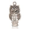 Alloy Rhinestone Owl Pendants for Halloween Jewelry RB-J222-02AS-2