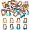 16Pcs 8 Colors Resin and Walnut Pendants FIND-TA0006-48-1