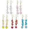 5 Pairs 5 Styles Natural & Synthetic Mixed Gemstone Chips Dangle Earrings EJEW-JE05645-S-1