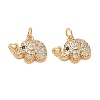 Brass Micro Pave Black Cubic Zirconia Pendants CU-CBA3F77-05G-1
