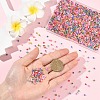 80G 8 Colors Two Tone Inside Colours Transparent Glass Seed Beads SEED-YW0003-18-3