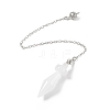 Natural Quartz Crystal Pointed Dowsing Pendulums AJEW-B020-05P-08-2