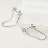 Cubic Zirconia Star with Tassel Dangle Stud Earrings for Women EJEW-F317-15P-2