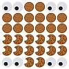 40Pcs 3 Styles Chocolate Cookies Polyester Embroidered Cloth Patch PATC-OC0001-05-1