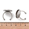 Tarnish Resistant 304 Stainless Steel Open Cuff Ring Components STAS-B072-09D-P-3