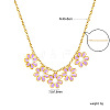 304 Stainless Steel Enamel Flower Bib Necklaces FS-WG58DA2-02-2
