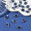SHEGRACE Brass Pave Cubic Zirconia Square Connector Charms XGRQ2O562-440C-P-4