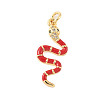 Brass Micro Pave Cubic Zirconia Enamel Pendants KK-D354-02G-A-1