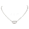 304 Stainless Steel Screw Carabiner Lock Pendant Paperclip Chain Necklaces NJEW-JN05860-02-2