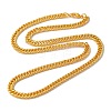 Iron Cuban Link Chain Necklaces for Women Men NJEW-A028-01F-G-1